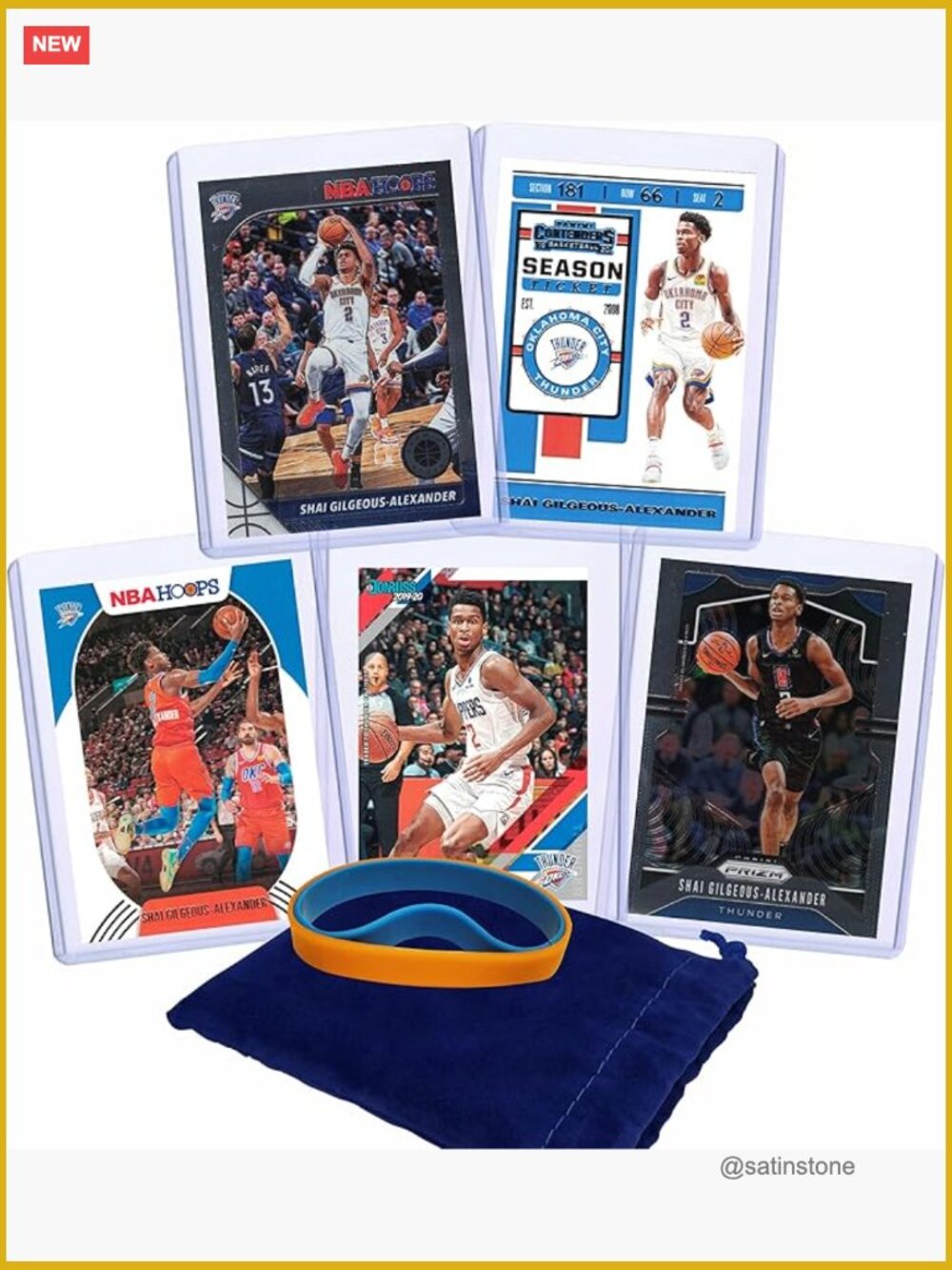 Shai Gilgeous-Alexander Basketball Cards Bundle (5) Trading Card Lot